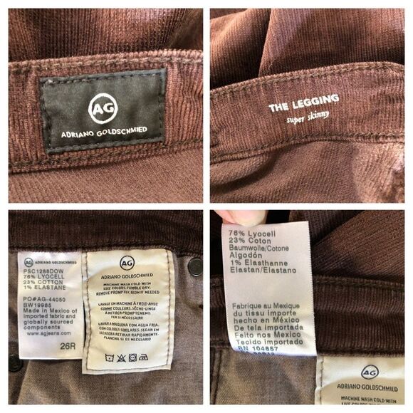 AG Corduroy Ankle Skinny Pants Size 26R - Picture 12 of 12
